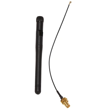 Антенна 6X 433 МГц, 5dBi штекер GSM RP-SMA, резиновая водонепроницаемая антенна Lorawan + небольшой удлинитель кабеля IPX-SMA