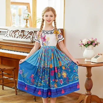 Детское платье для девочек, длинные платья для летней церемонии, 5, 6, 8, 10, 12 лет