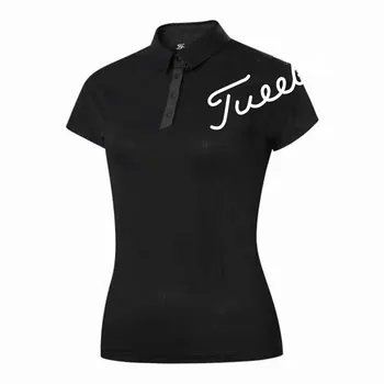 Женские рубашки для гольфа, летняя однотонная одежда для гольфа, одежда для отдыха с коротким рукавом, Быстросохнущая дышащая футболка 2023
