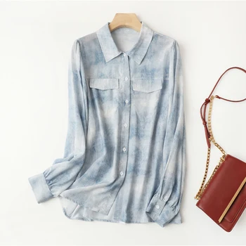 летняя женская модная шелковая рубашка-блузка OL design 2023