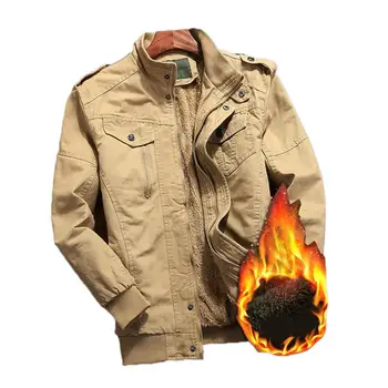 Новая мужская уличная ветрозащитная куртка с несколькими карманами, утолщенная грузовая куртка, мужская зимняя шерстяная теплая военная куртка из хлопка, выстиранная после стирки