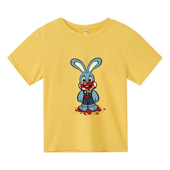Футболка с принтом Robbiee The Rabbit, Летняя футболка из 100% хлопка с коротким рукавом, Футболки с графическим принтом Kawaii, Повседневный Топ